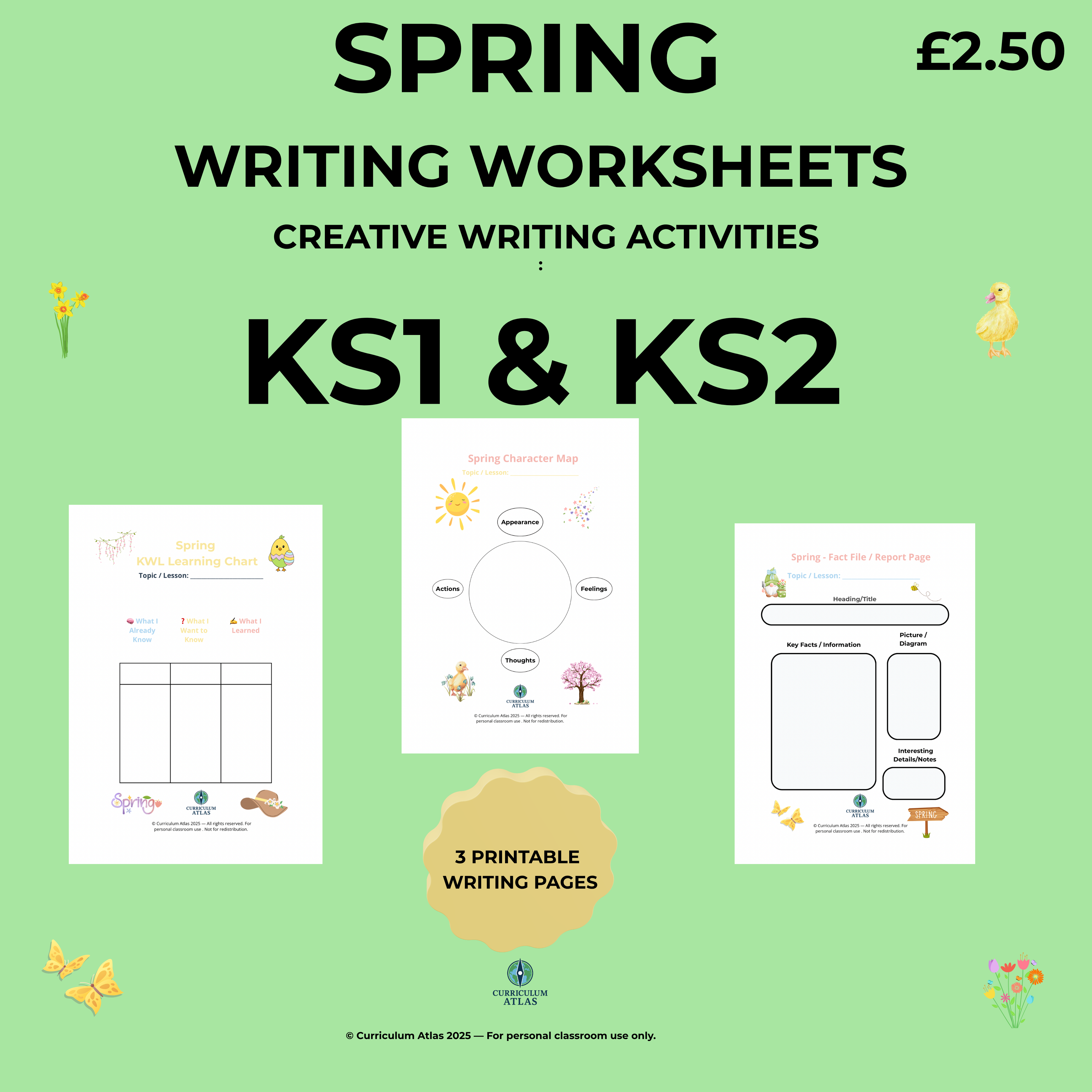 Spring Writing Worksheets KS1 KS2 | Creative Writing Activities ...