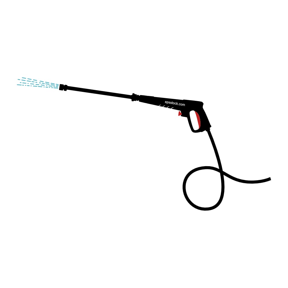 Electric Pressure Washer, flat color vector illustration