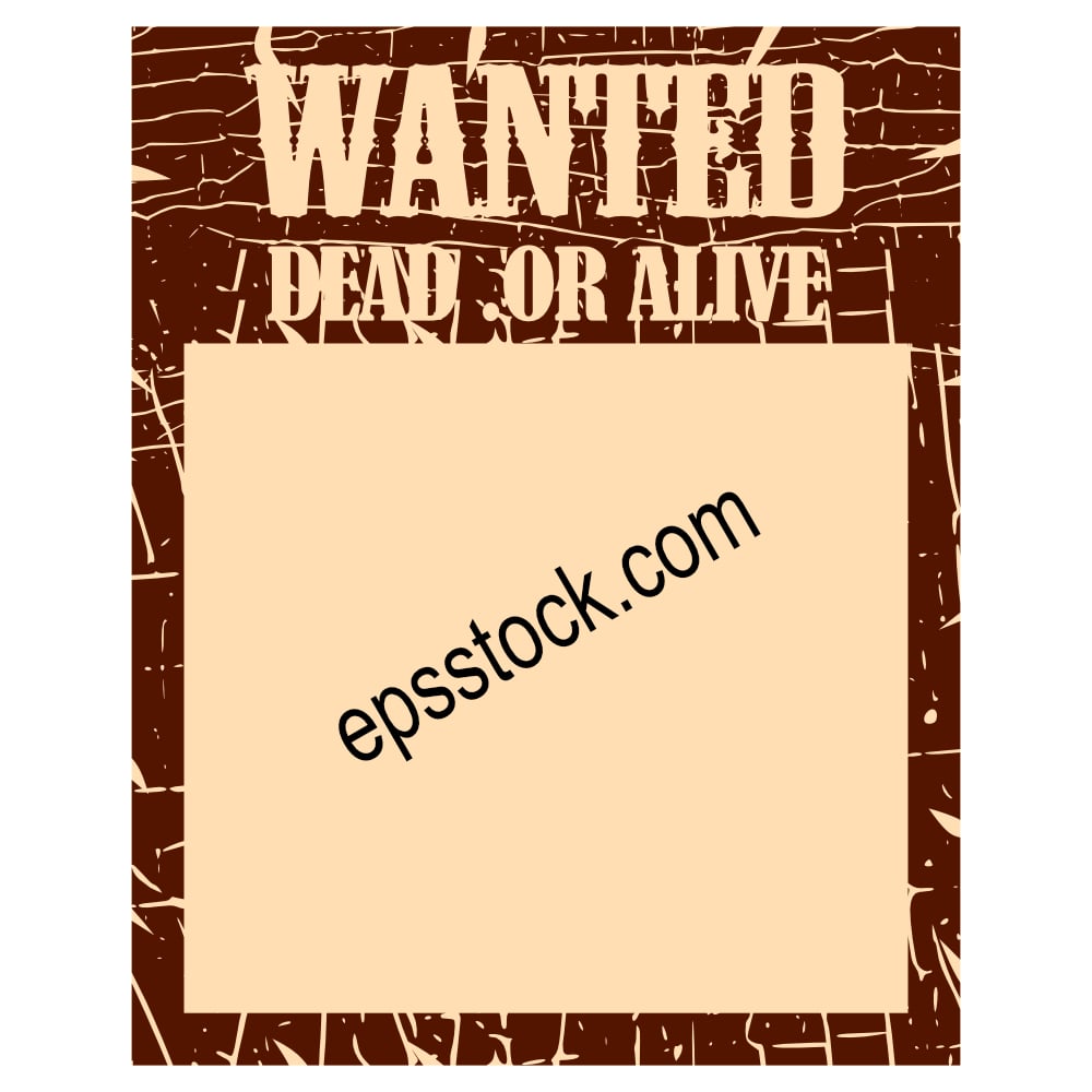 wanted poster frame, dead or alive