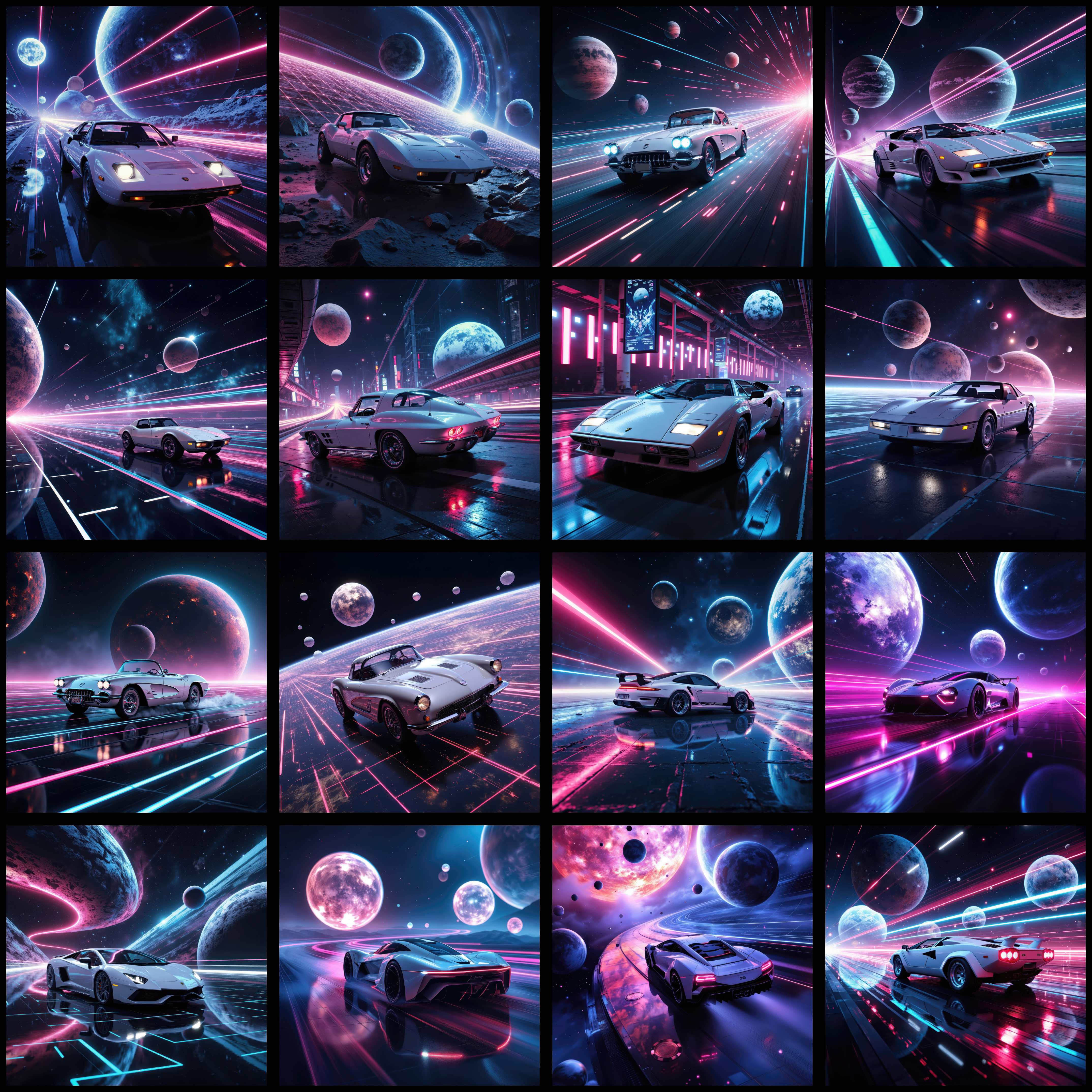 Synthwave Space Sports Cars Digital Art Bundle (54 images) - Payhip