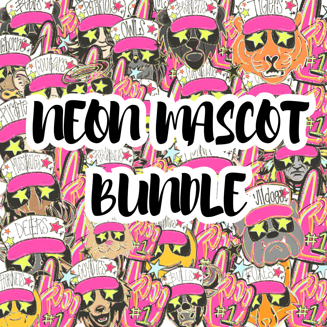 Neon Mascot Bundle Digital Download Png - Payhip