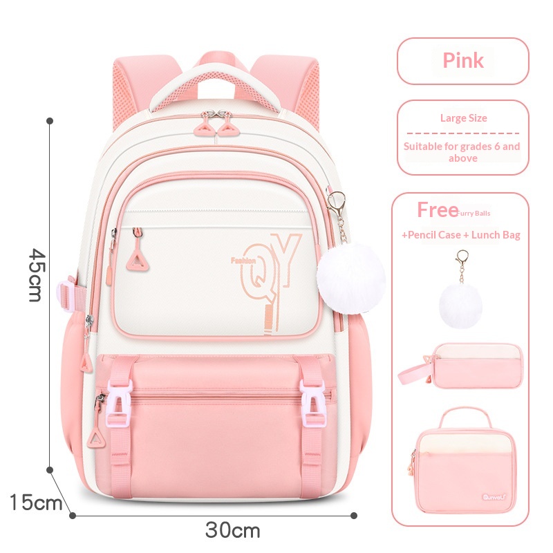 Waterproof Oxford fabric school backpack for girls daily use