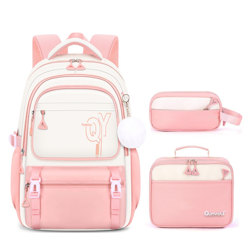 Kids school bag with hidden pocket and luggage strap design