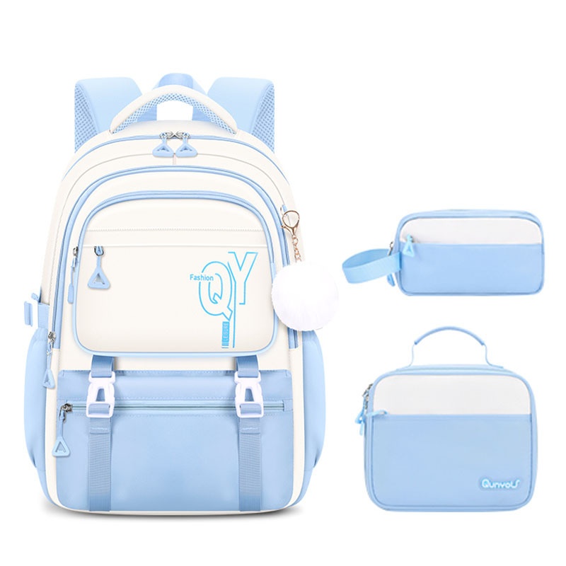 A4 size school backpack with multi-layer compartments for books