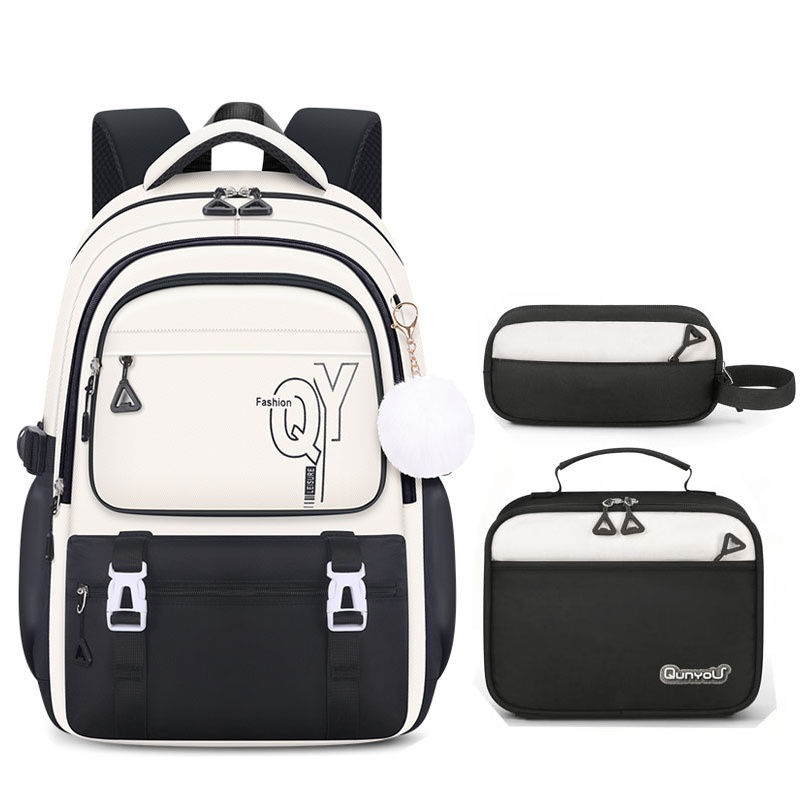 Stylish colorblock elementary backpack with large storage capacity