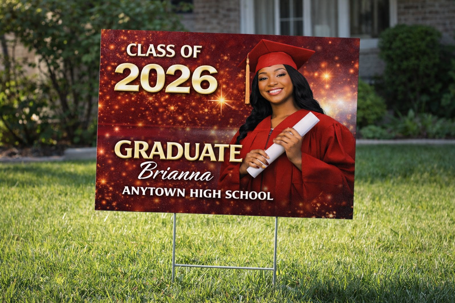 Custom Graduation Yard Sign | Personalized Photo Yard Sign | Class of ...