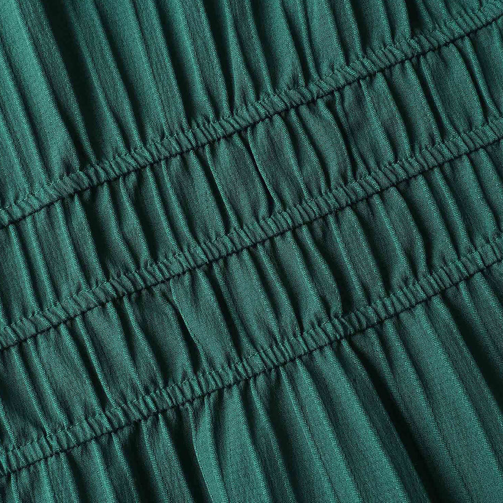 Dark green resort style dress for travel and beach wear