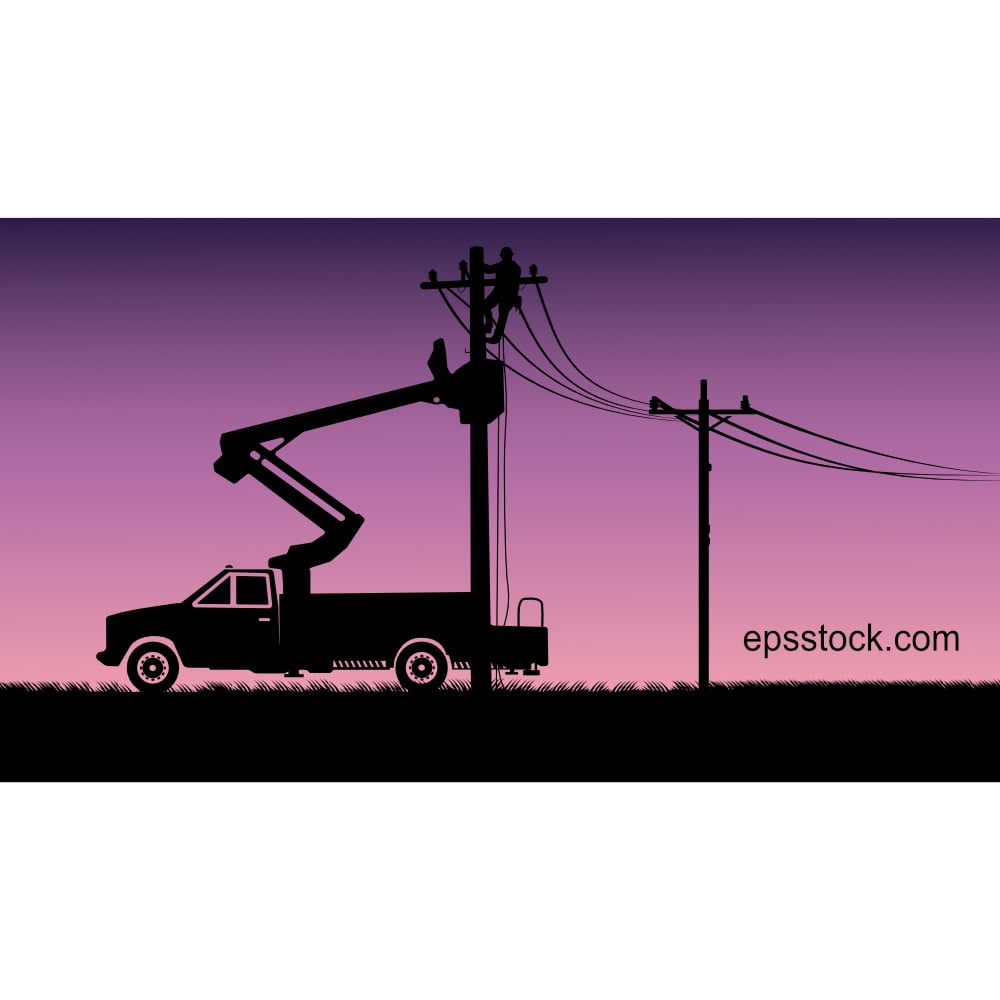 Aerial work platform repairing electricity