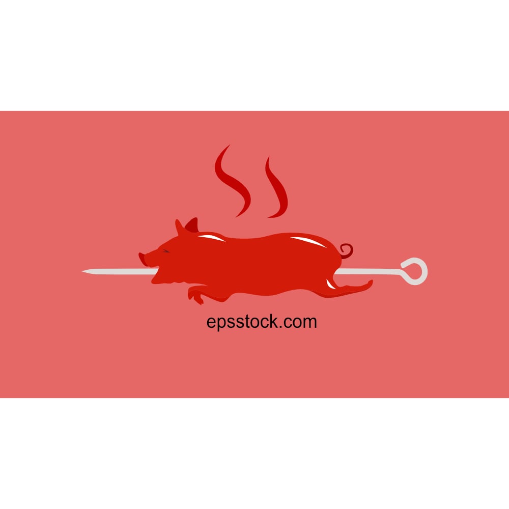 pig roasting on spit