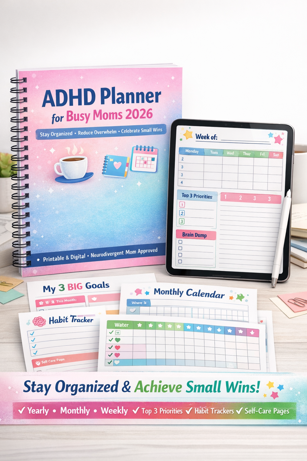 adhd planner for busy moms, adhd mom planner, printable adhd planner, digital adhd planner, goodnotes adhd planner, adhd weekly planner, adhd monthly planner, neurodivergent mom planner, busy mom planner printable, mom life planner pdf, adhd daily organiz
