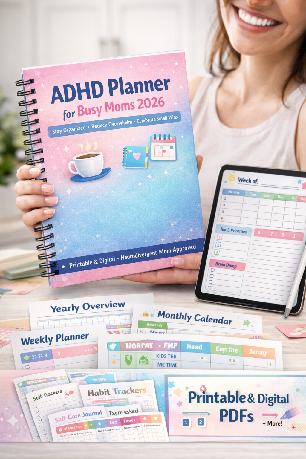 adhd planner for busy moms, adhd mom planner, printable adhd planner, digital adhd planner, goodnotes adhd planner, adhd weekly planner, adhd monthly planner, neurodivergent mom planner, busy mom planner printable, mom life planner pdf, adhd daily organiz