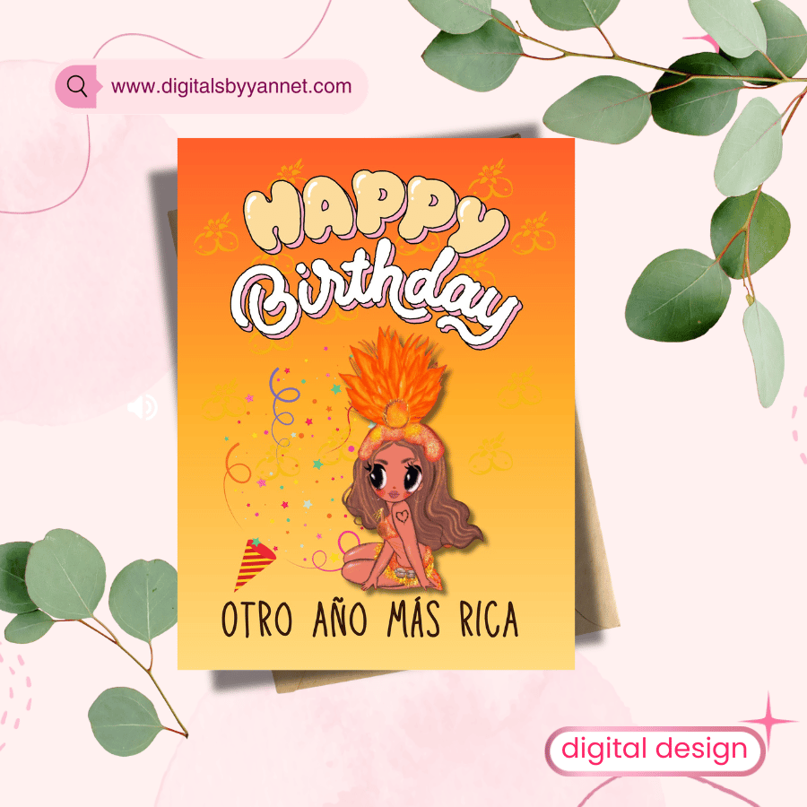 Not your average birthday card 😌 This “Otro Año Más Rica” printable is perfect for amigas who love bold, funny, Latina vibes. Instant download! #birthdaycard #latina #bffgift