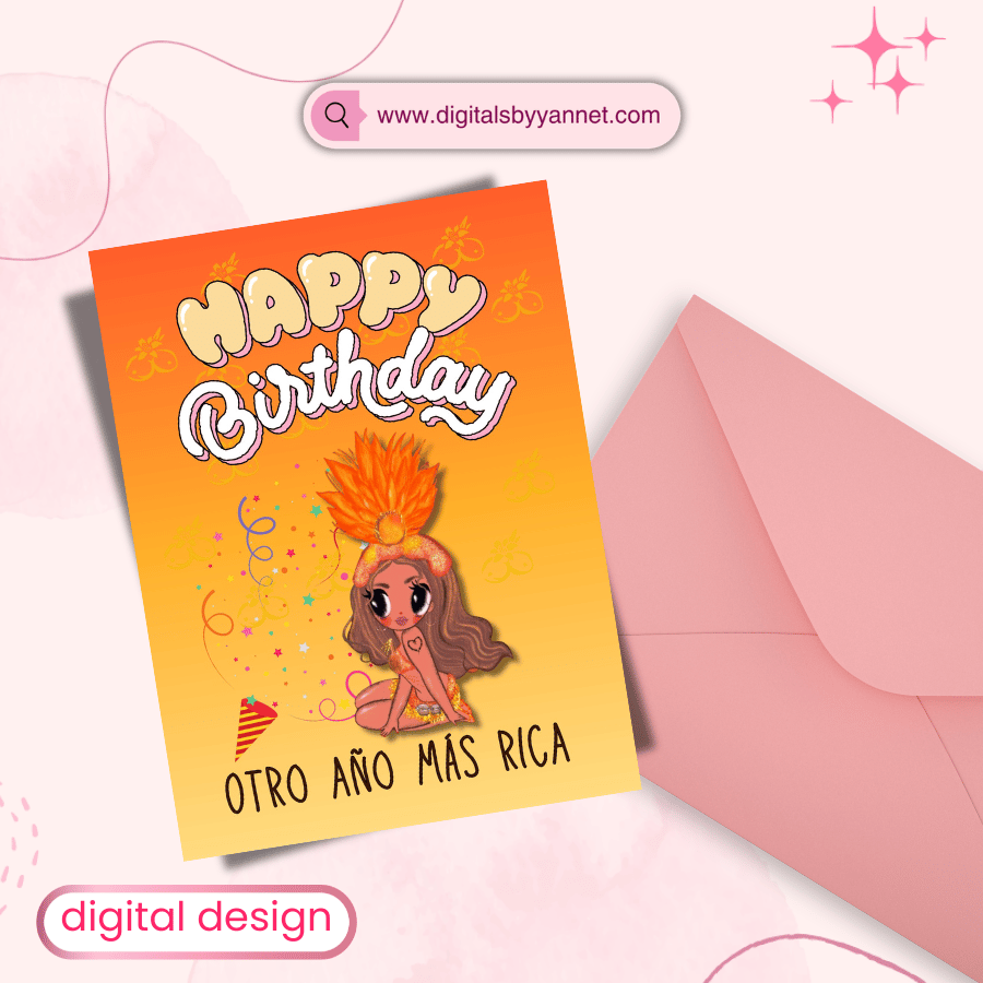 Spicy, cute, and confident — the perfect birthday card for your bestie. Tropical bichota vibes + instant download = obsessed 🔥 #spanglish #birthdayideas