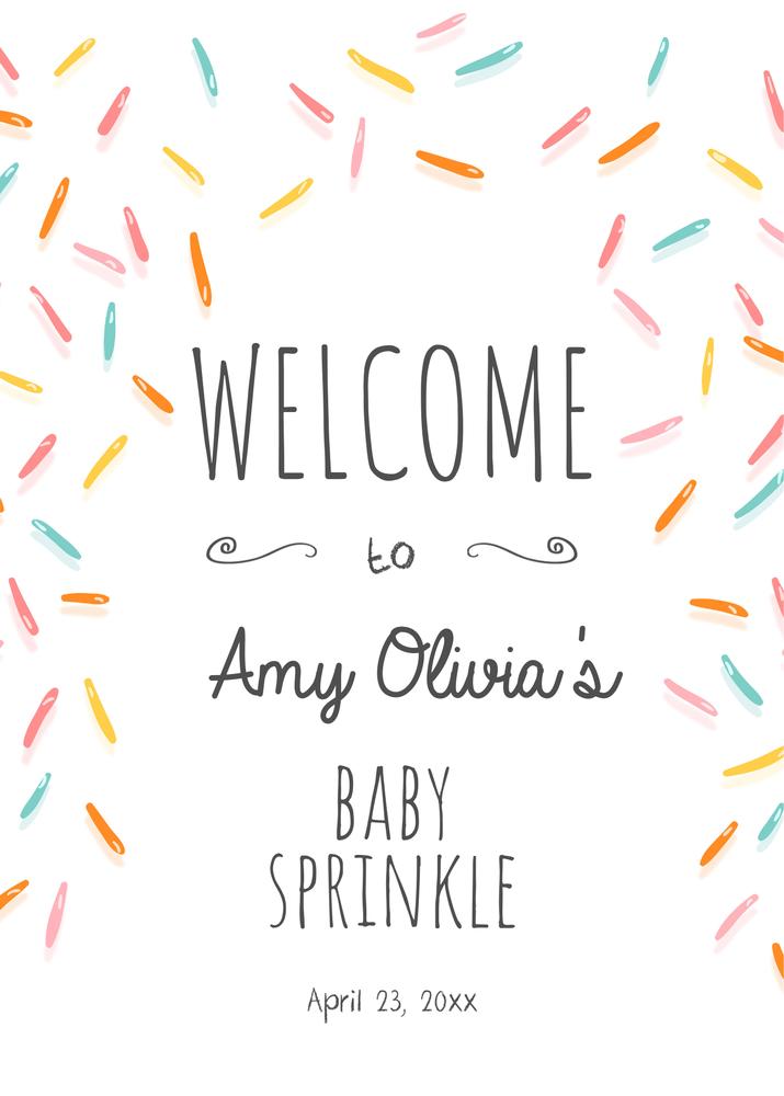 Gender Neutral Baby Sprinkle Welcome Sign Template | Editable Canva Poster