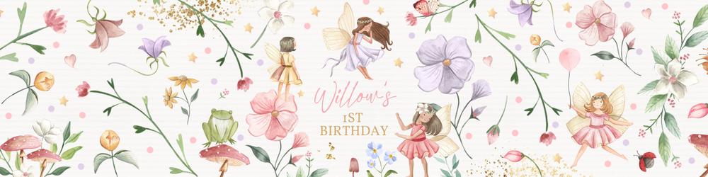 Editable Fairy Birthday Party Water Bottle Labels | Enchanted Floral Wraps