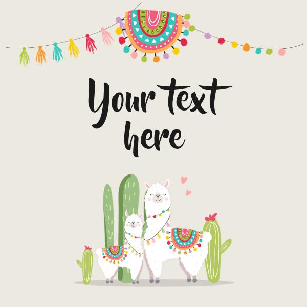 Llama & Cactus Baby Shower Favor Tags | Editable Canva Fiesta Stickers