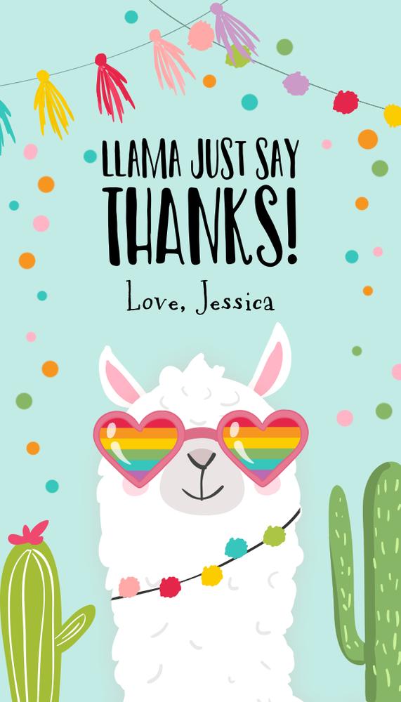 Blue Llama Birthday Favor Tags - Editable Canva Template Fiesta Gift Tags