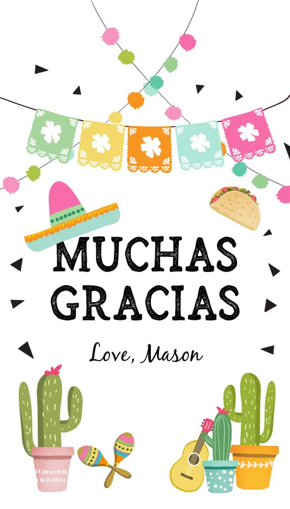 Cactus Fiesta Favor Tags | Editable Mexican Thank You Tags for Bridal Shower