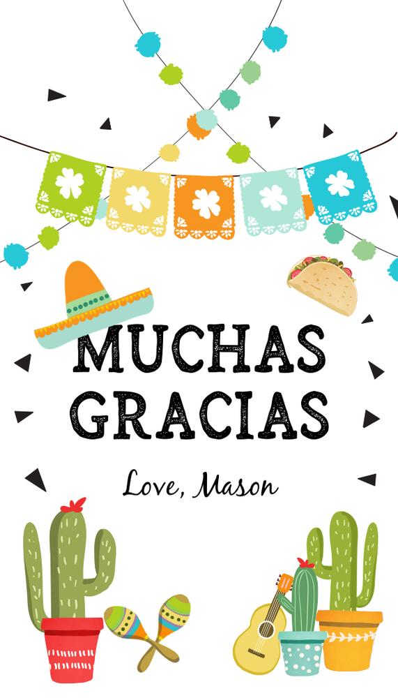 Editable Cactus Fiesta Favor Tags | Mexican Thank You Tags Canva Template