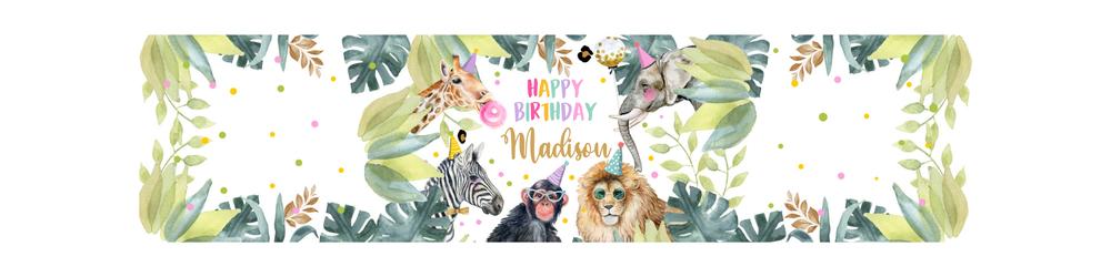 Safari Girl Water Bottle Labels | Editable Wild One Birthday Template