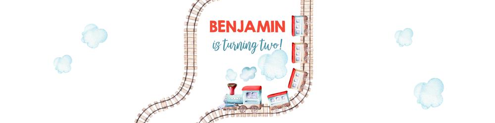 Train Water Bottle Labels | Red Blue Chugga Chugga Two Two Birthday Template