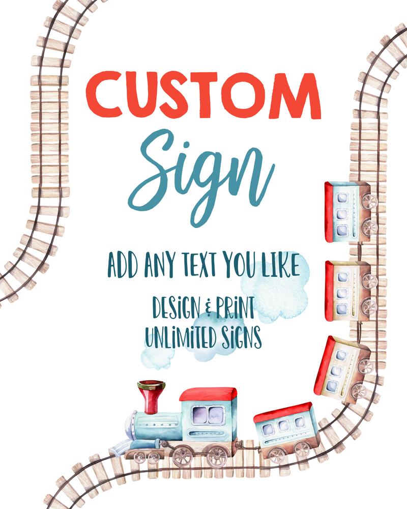 Chugga Chugga Two Two Birthday Sign | Editable Train Party Decor 8x10 Template