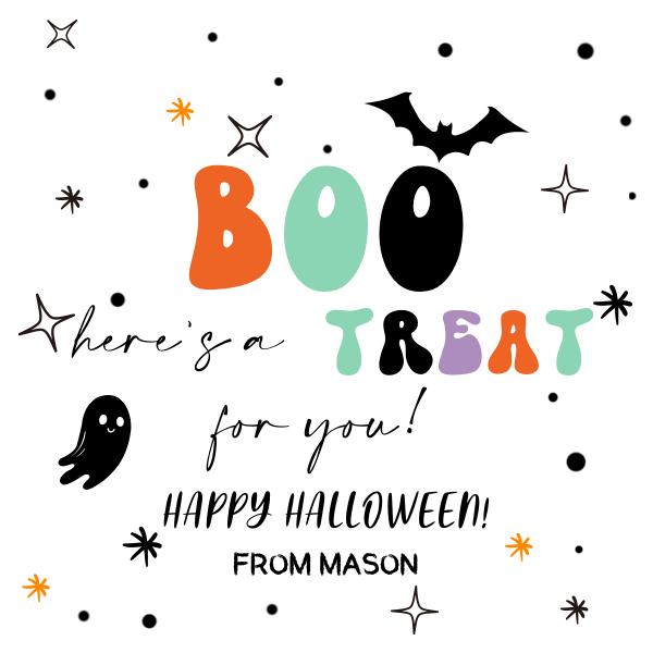 Editable Halloween Boo Favor Tags | Ghost Costume Party Gift Tag Canva Template
