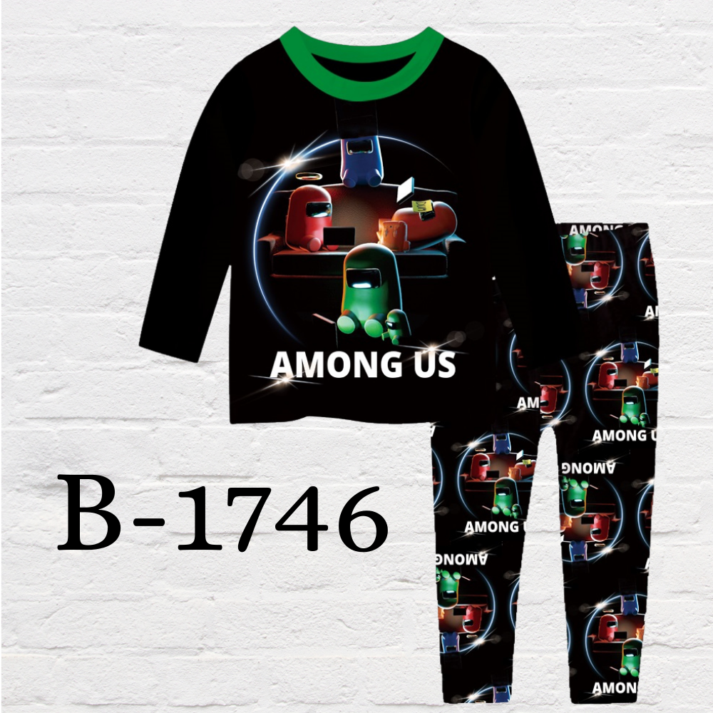 Soft cotton cartoon pajamas for children aged 8 to 12 years