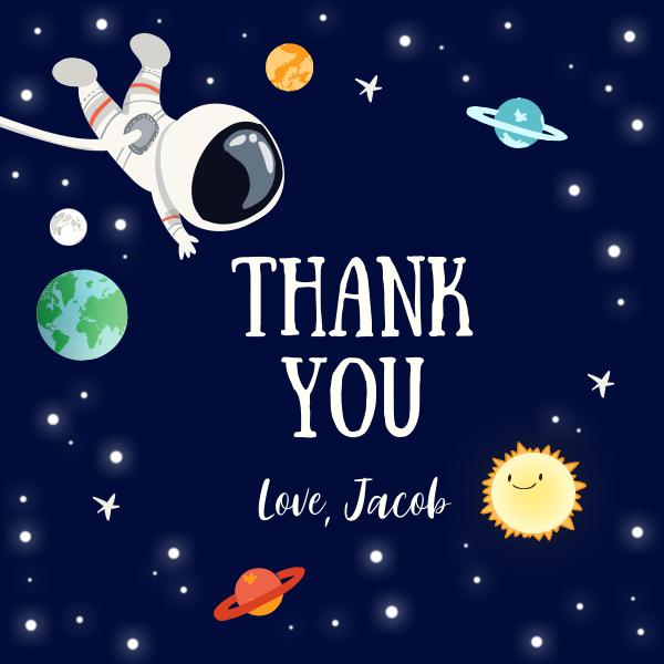 Astronaut Boy Birthday Favor Tags | Editable Space Thank You Tags