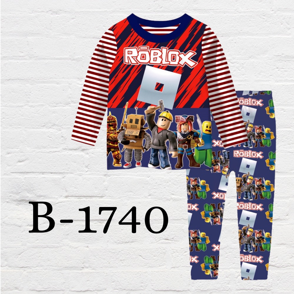 Breathable kids sleepwear set with fun cartoon game inspired patterns