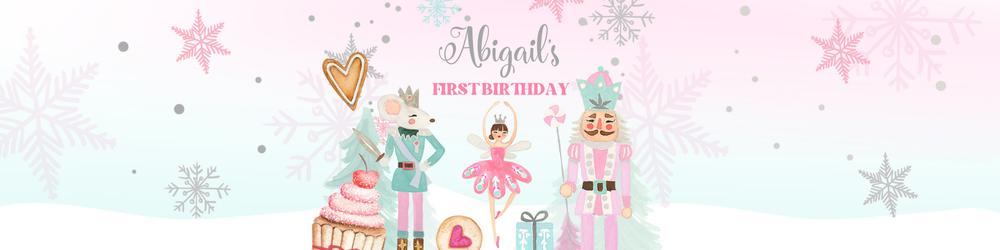 Nutcracker Birthday Water Bottle Labels | Girl Winter Land of Sweets Canva