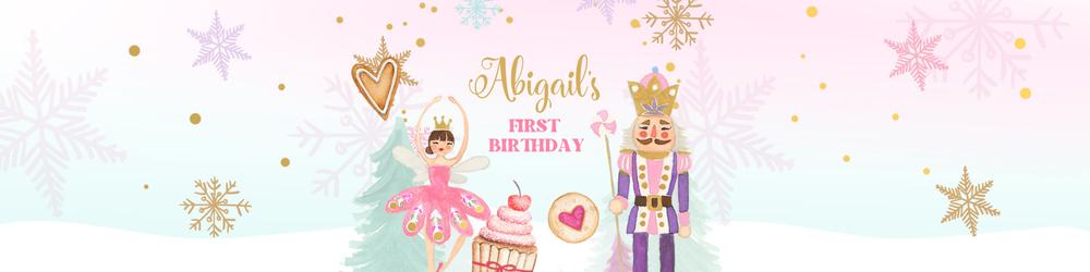 Nutcracker Birthday Water Bottle Labels | Pink & Silver Land of Sweets DIY