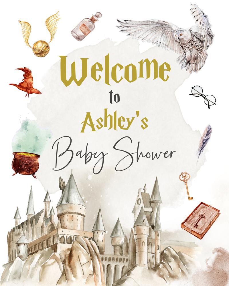 Wizard Baby Shower Welcome Sign | Editable Magic School Poster Template
