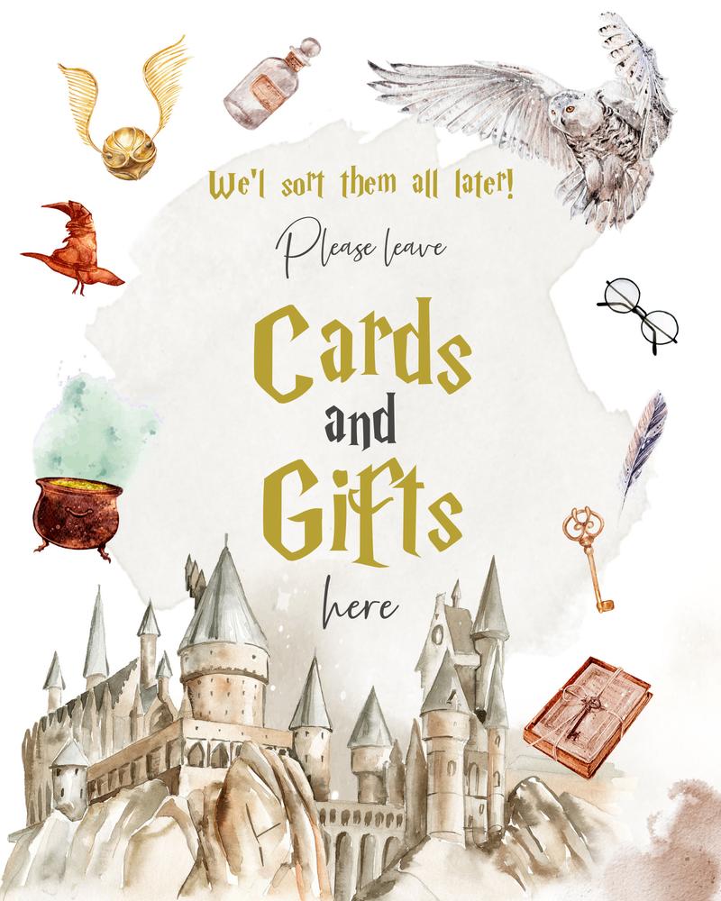 Wizard Birthday Cards and Gifts Sign | Editable Canva Template