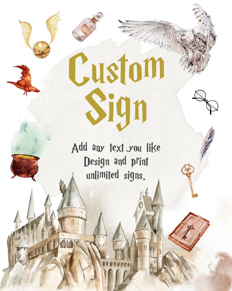 Editable Wizard Birthday Sign Template | Magic School Welcome Poster Canva