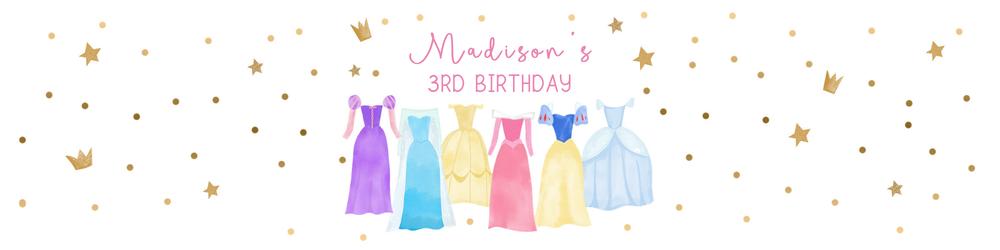 Editable Princess Water Bottle Labels | Pink Gold Royal Birthday Template