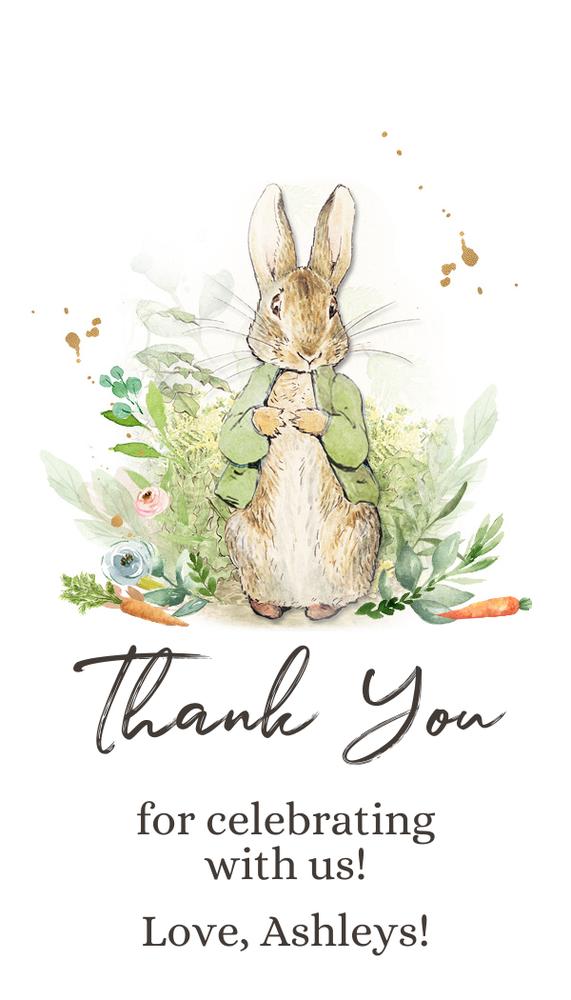 Peter Rabbit Baby Shower Favor Tags | Editable Canva Template | Watercolor Bunny