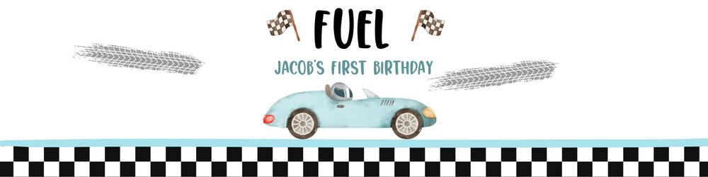 Race Car Water Bottle Labels | Editable Birthday Party Favors Canva Template
