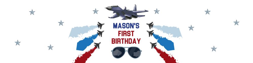 Fighter Pilot Water Bottle Labels | Editable Airplane Birthday Decor Template