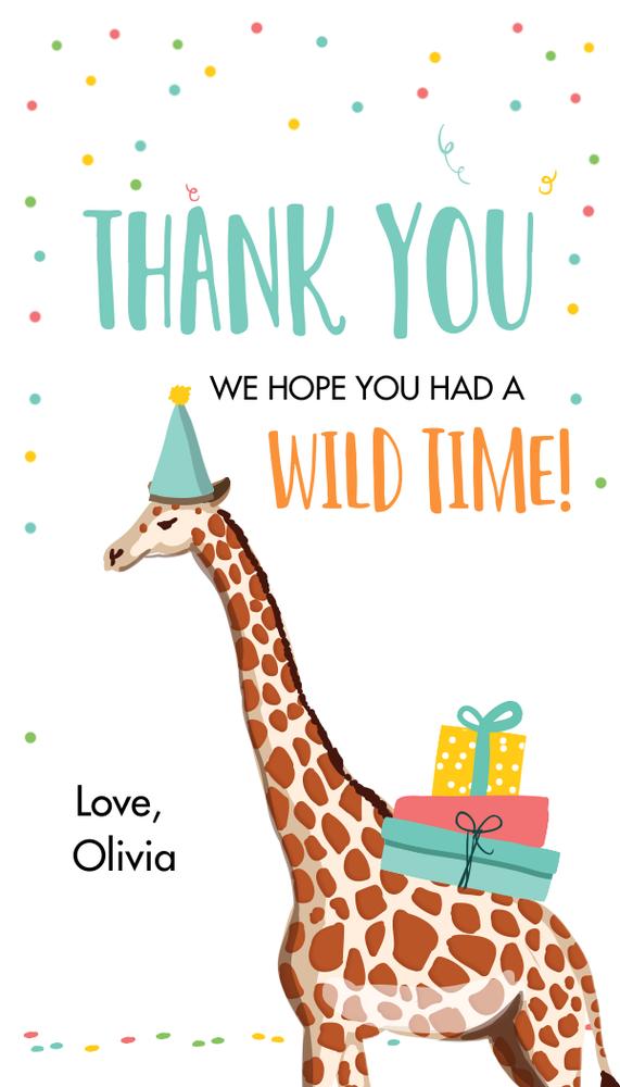 Editable Party Animals Favor Tags | Safari Wild One Birthday Gift Tags