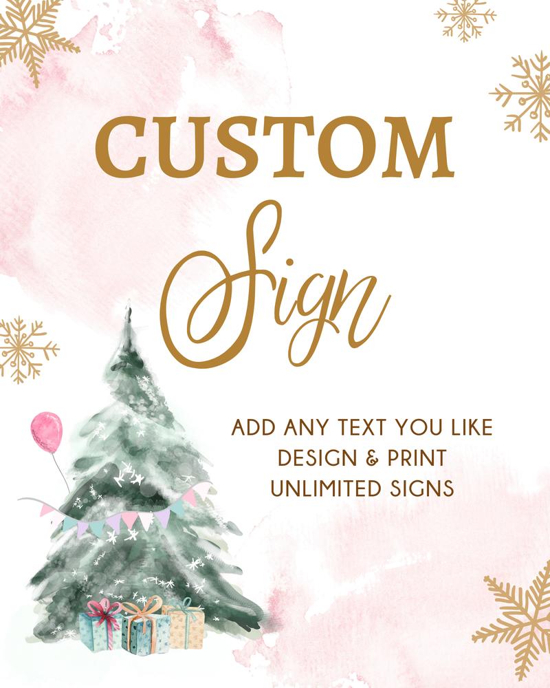 Winter Onederland Birthday Sign | Pink & Gold 1st Birthday Decor | 8x10 Canva