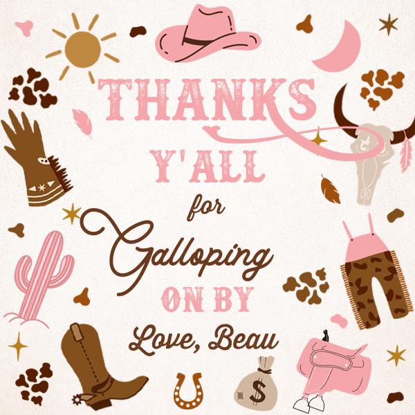 Editable Cowgirl Birthday Favor Tags | 1st Rodeo Wild West Party Decor