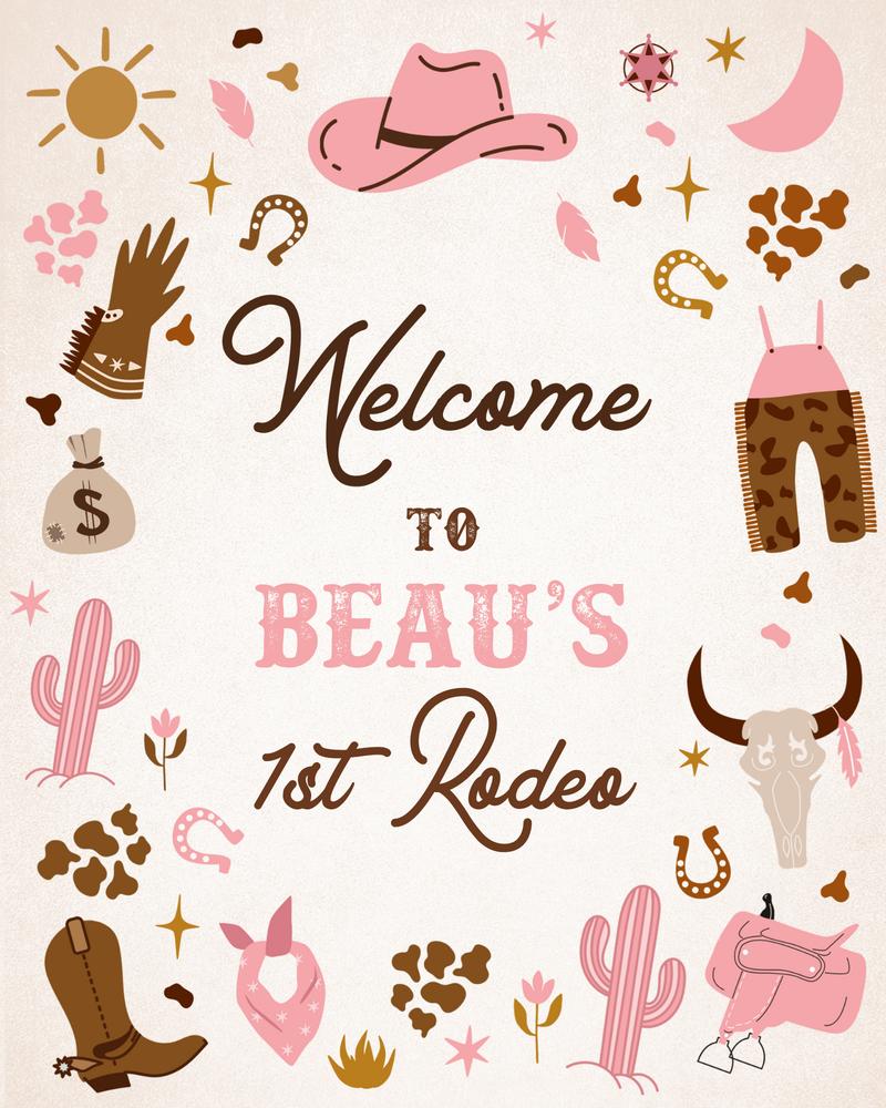 Cowgirl Birthday Welcome Sign | Editable Wild West Rodeo Ranch Poster