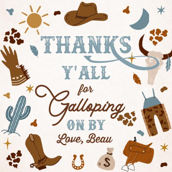 Cowboy 1st Rodeo Birthday Favor Tags | Wild West Canva Template