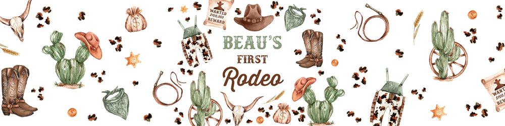 Wild West Cowboy Water Bottle Labels | Editable Rodeo Birthday Canva Template