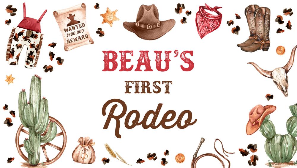 Editable Cowboy Birthday Party Gable Box Labels | Wild West Rodeo Canva Template