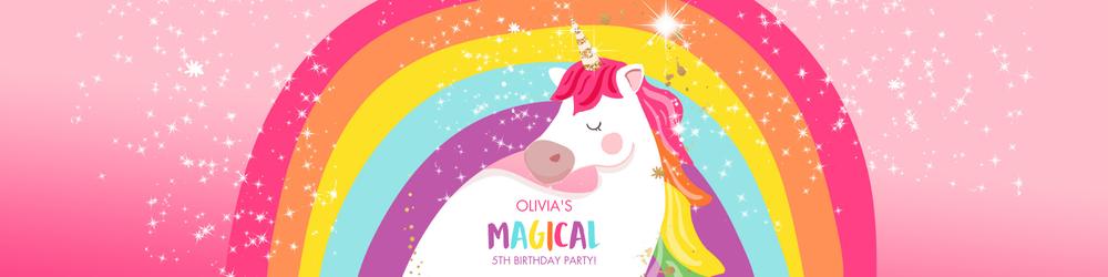 Editable Unicorn Water Bottle Labels | Magical Rainbow Birthday Party Decor