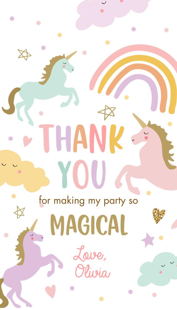 Editable Unicorn Birthday Favor Tags | Rainbow Magic Thank You Labels