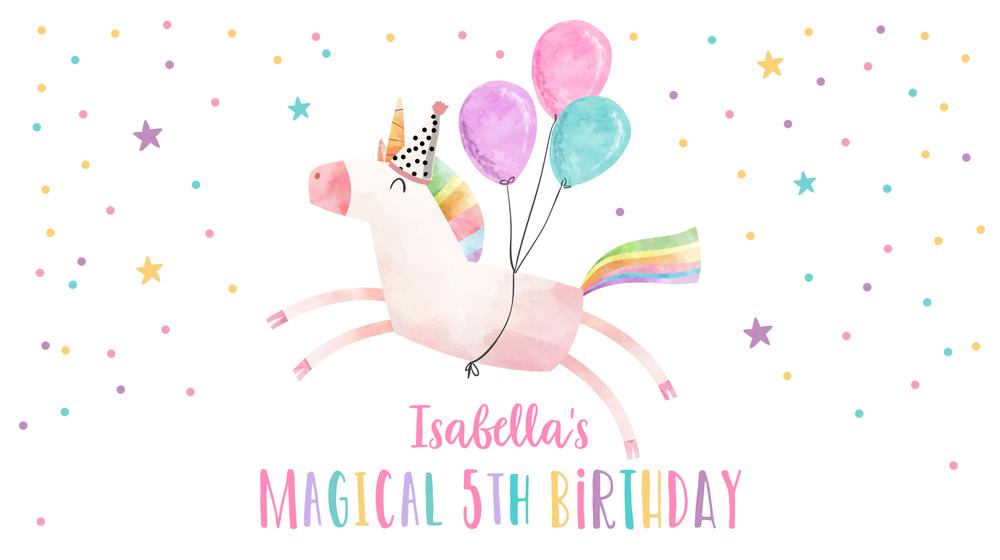 Editable Unicorn Birthday Party Gable Box Labels | Pink Magical Favor Tags