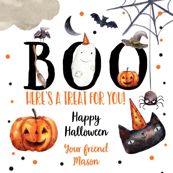 Editable Halloween Favor Tags | Boo Gift Tags & Trick or Treat Stickers